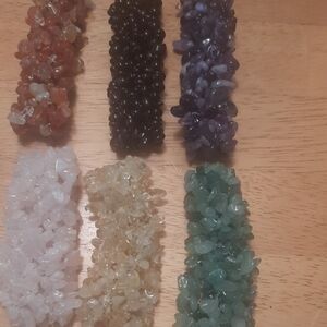 Colorful Gemstone Chip Bracelets Set
